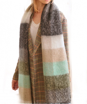 Multi Color Oblong Fashion Scarf SF320023 BLACK